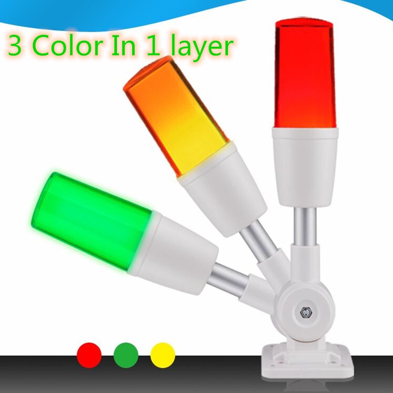 New Led 3 Color In 1 layer Indicator Light 24V Warning Light Workshop Machine Signal Buzzer Alarm Caution Safety War
